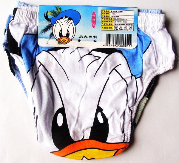 Fashion 100% Cotton Donald & Mickey Mouse Baby Underwear Pants Children Briefs Fork 10Pcs/lot,Free Shipping
