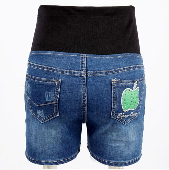 Fashion 100% cotton maternity belly pants denim short trousers shorts summer adjustable