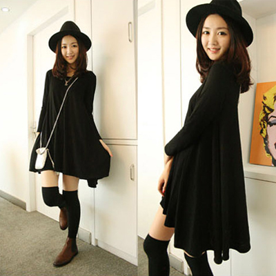 Fashion 2012 autumn and winter one-piece dress long design t-shirt modal all-match loose basic shirt