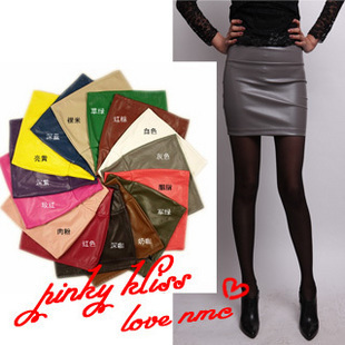 Fashion 2012 autumn and winter soft sheepskin multicolour half-skirt basic skirt sexy leather skirt ladies short skirt faux