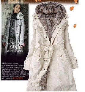 Fashion 2012 autumn and winter thermal wool liner women trench thickening outerwear wadded jacket overcoat