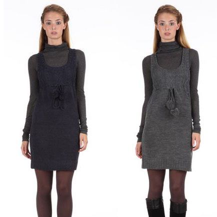 Fashion 2012 autumn slim sleeveless slim waist vest cutout knitted one-piece dress long design sweater