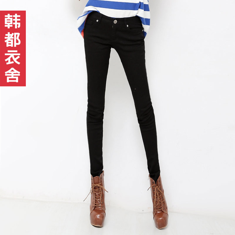 Fashion 2012 female solid color skinny pants slim jeans female lk2165 free shipping