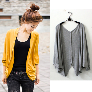 Fashion 2012 loose batwing sleeve cape batwing cardigan shirt women outerwear