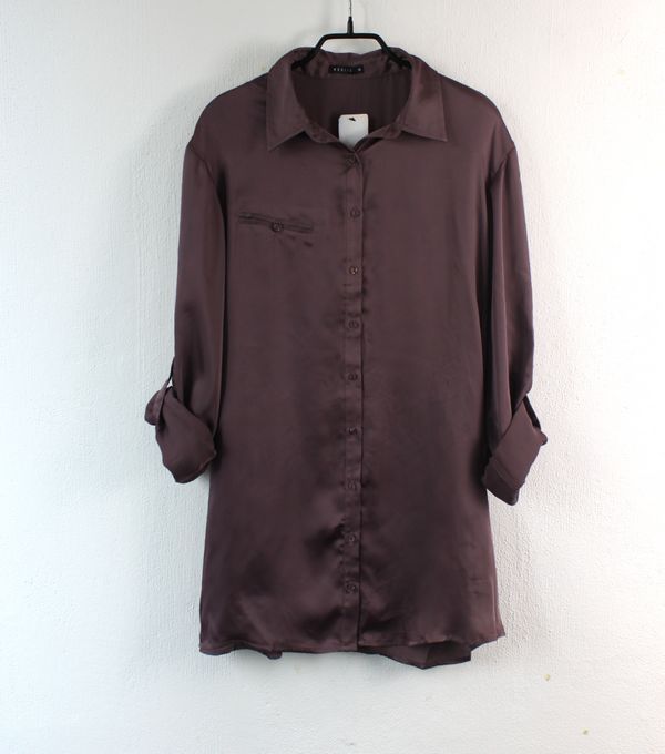 Fashion 2012 summer sleeves solid color loose pocket female shirt