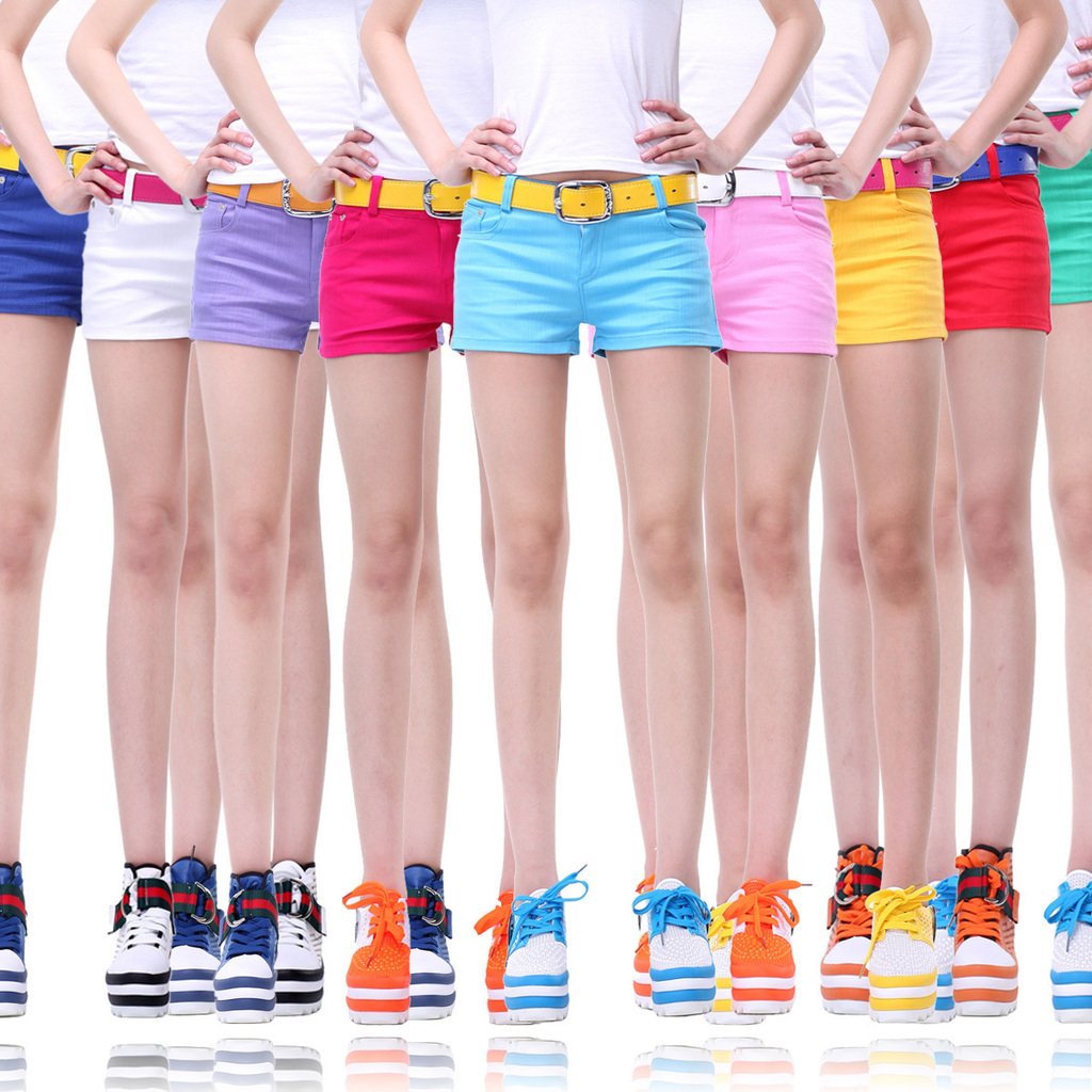 Fashion 2012 women's denim shorts women's candy color shorts women's trousers 4 size, many colors