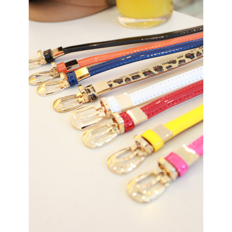 Fashion 2012 women's Women candy color japanned leather thin belt strap a95