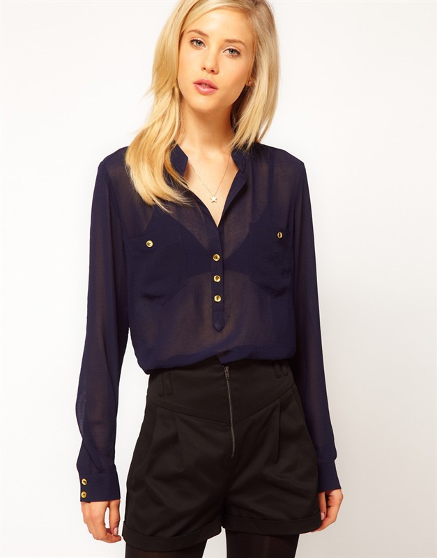 Fashion 2013 brand women's shirt chiffon V-Neck shirt elegant ladies shirt free shipping CGYN06