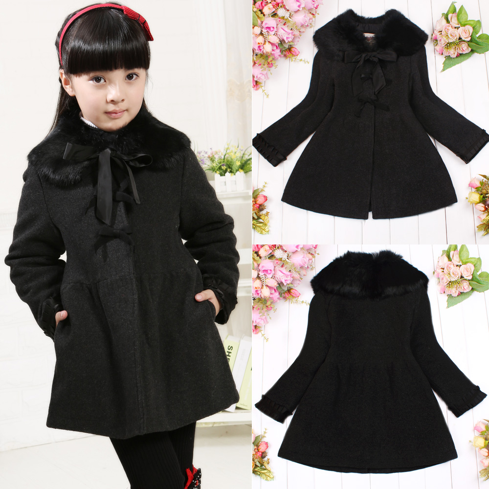 Fashion 2013 female clothing wool cotton-padded wool coat fur collar trench outerwear