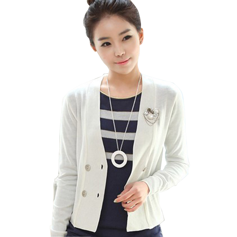 Fashion 2013 new arrival spring V-neck double breasted cardigan long-sleeve sweater female free shipping