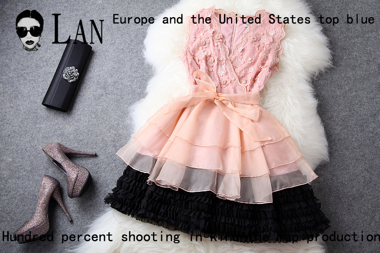 Fashion 2013 spring and summer beaded embroidered eucken sweep women's slim one-piece dress
