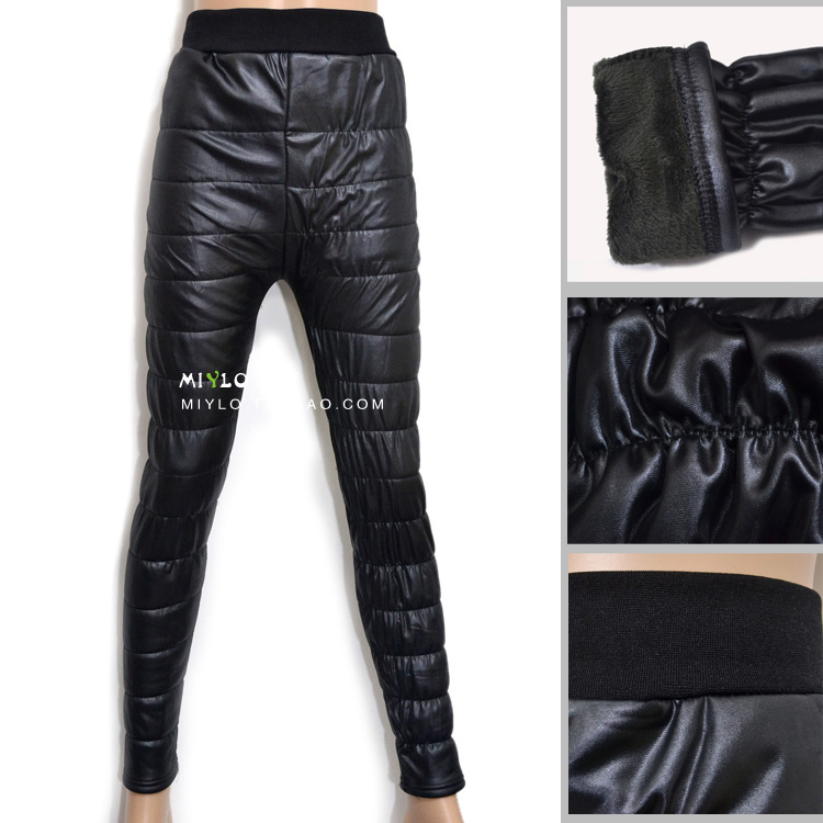 Fashion 2013 winter Women Faux leather thickening  velvet Leggings Tights Pants free shipping