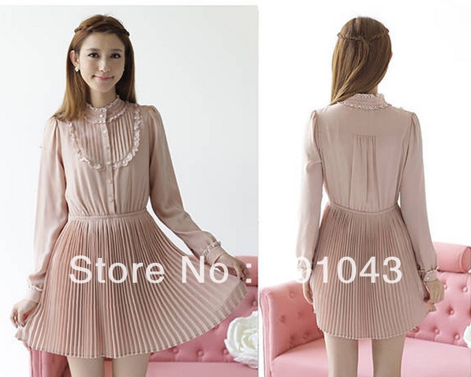 fashion 2013 Womens long sleeve ladys Casual sexy dress 6108