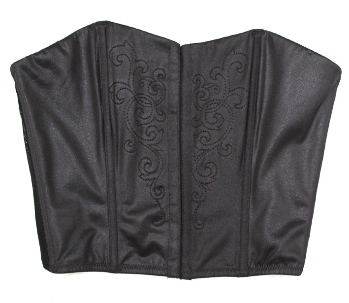 Fashion 6ixty 8ight black metal paint embroidered front button shapewear body shaping beauty care clothing l