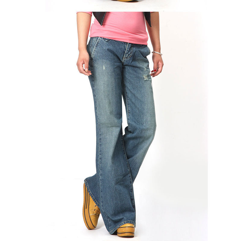 Fashion a&f wide leg pants boot cut women jeans plus size