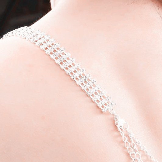 Fashion Adjustable 4 lines Silver plating 18k gold plated Metal Crystal Bra Straps Bra Shoulder Straps free shipping JD-102