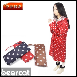 Fashion adult female outdoor waterproof raincoat rain gear polka dot long design