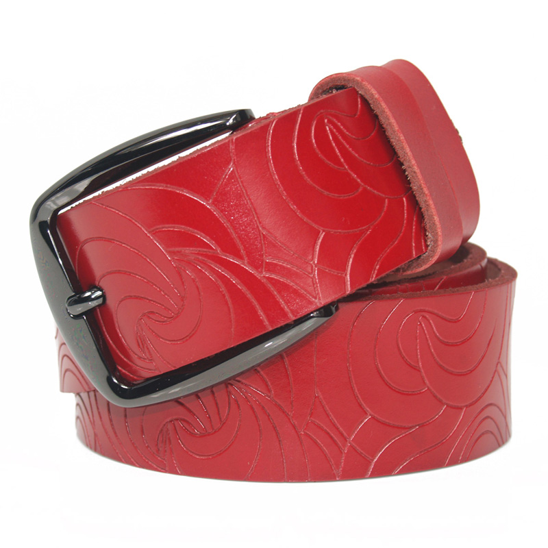 Fashion all-match belt women's genuine cowhide leather strap the trend of casual denim waist belt red