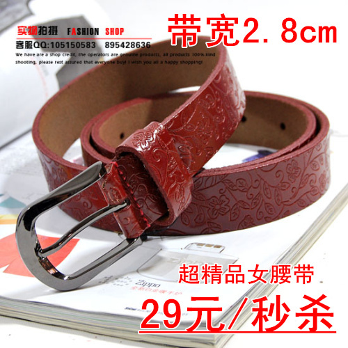 Fashion all-match decoration genuine leather strap women's genuine leather belt women's pin buckle strap - l5