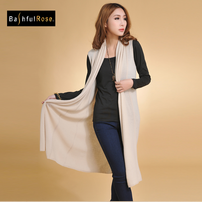 Fashion all-match knitted cashmere scarf collar long design vest cardigan can do scarf