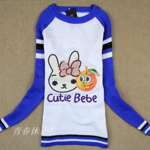 Fashion all-match long-sleeve o-neck casual sweater personalized loose sweater - cartoon fruit