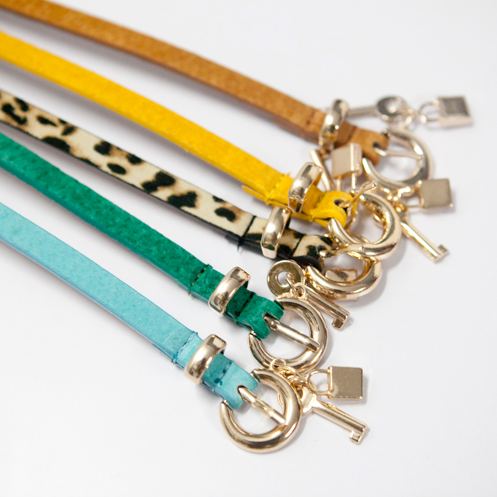 Fashion all-match mineeor women's thin belt metal the trend of candy color japanned leather strap