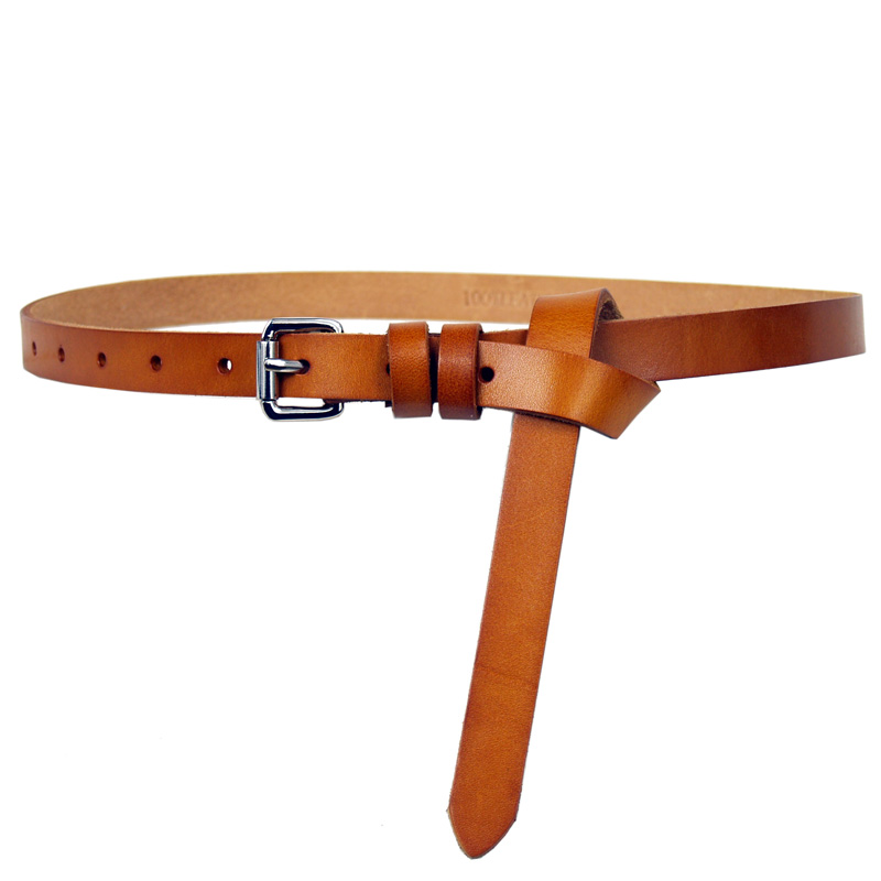 Fashion all-match thin belt women's genuine leather cowhide strap casual tieclasps strap