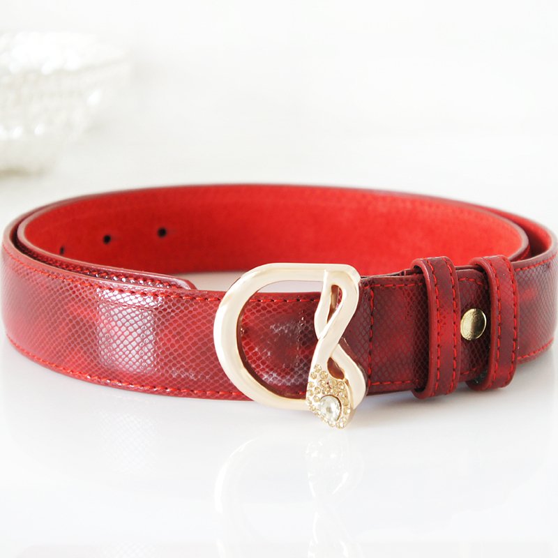Fashion all-match women's belt genuine leather serpentine pattern decoration strap Women t096