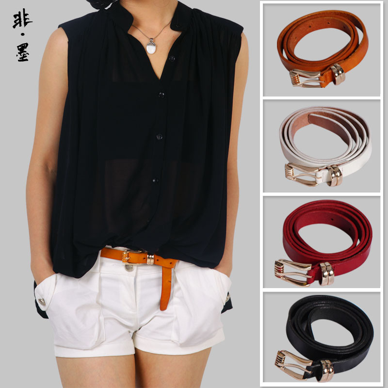 Fashion all-match women's cowhide genuine leather strap