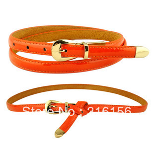 Fashion all-match women's thin belt female japanned leather candy color strap female strap 1pc/lot Freeshipping