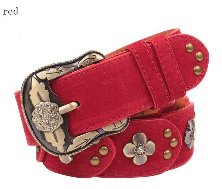Fashion  alloyed  flower clutch belt  waistband  women's  faux leather  belt  WB-09