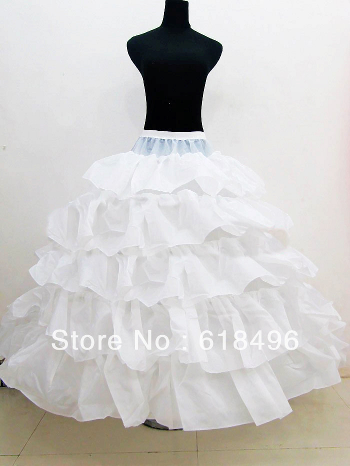 Fashion and Elegant Style Ruffle Ball Grown White Polyester Floor-length  Style Wedding Accessories Petticoat
