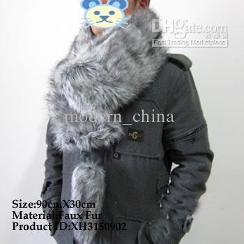 Fashion Apparel Mens scarf Fur collar Groom dress Faux Fur Scarf