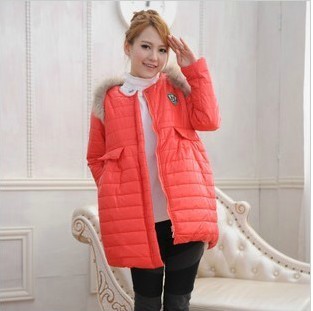 Fashion autumn and winter maternity clothing fur collar maternity wadded jacket maternity outerwear maternity overcoat