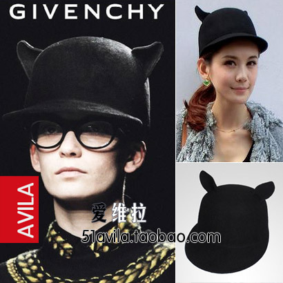 Fashion autumn and winter women's street style cat ears small little demon pure woolen hat