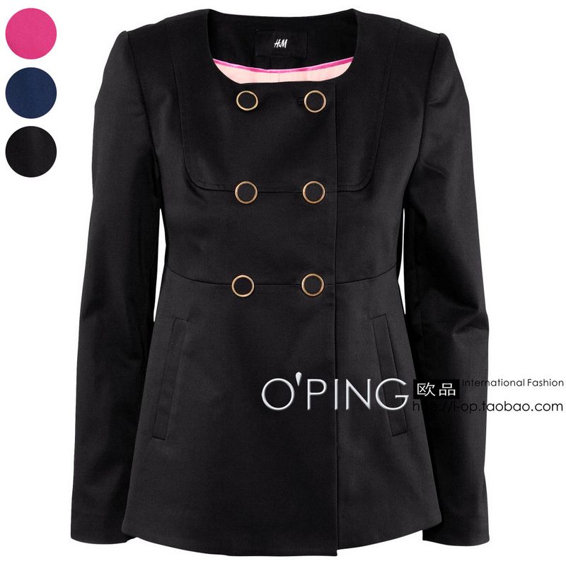 Fashion autumn double breasted slim suit paragraph trench outerwear plus size available three-color