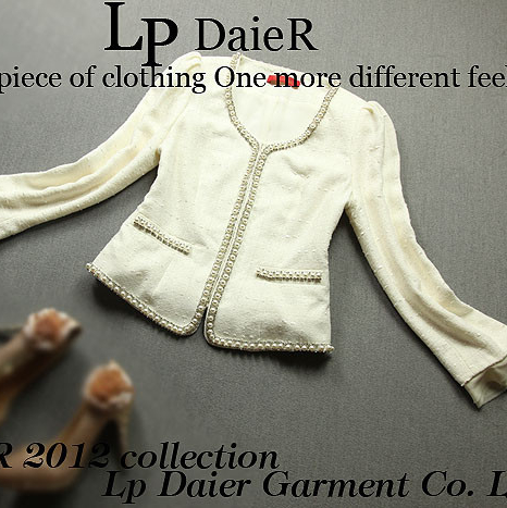 Fashion autumn high quality beading women's short jacket 3023