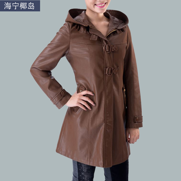 Fashion autumn leather clothing leather coat female medium-long genuine leather sheepskin slim women's