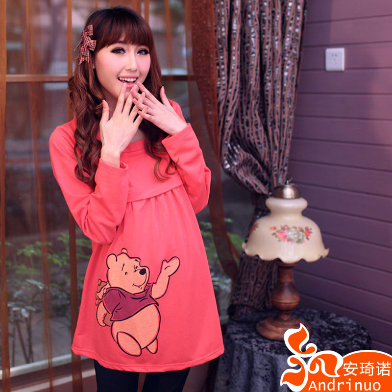 Fashion autumn maternity clothing long design WINNIE t-shirt nursing maternity top