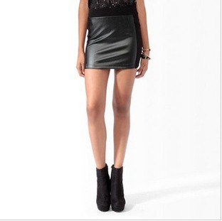 Fashion autumn new arrival sexy leather skirt bust skirt autumn