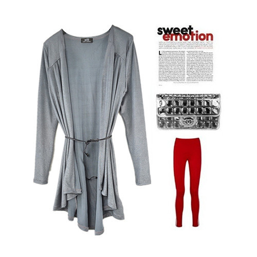 Fashion autumn yc22 women's cardigan lengthbreadth outerwear with belt yc299 free shipping