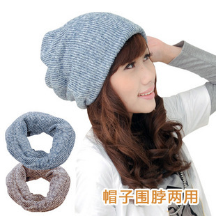 Fashion bag dual-use perimeter hat autumn and winter casual knitted hat lovers hat