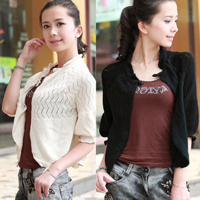 Fashion baimuer laciness no button cardigan sweater baimuer cutout kaross