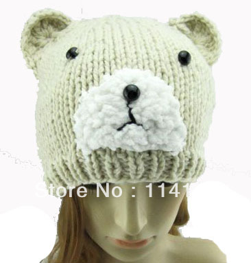 Fashion Bear Animal  Women's Knitting Hat Winter Warm Cap, Free Shipping