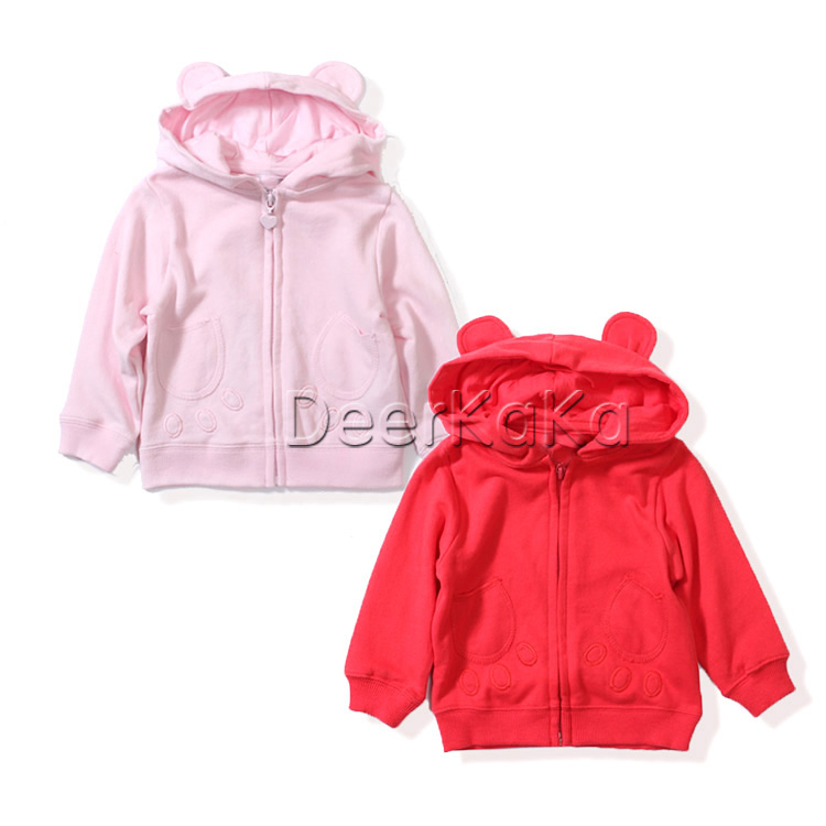 Fashion bear style female child with a hood sweatshirt casual outerwear 2 - 6
