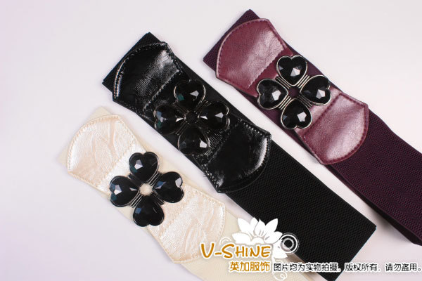 Fashion belt female decoration elastic wide belt white leather vintage q2 cummerbund y444