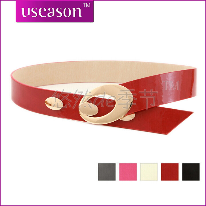 Fashion belt female pigskin japanned leather women's belt all-match genuine leather strap waist decoration (BL003)