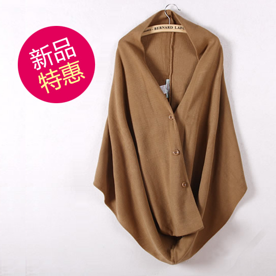 Fashion big plus size clothing sweater cape large cloak draw