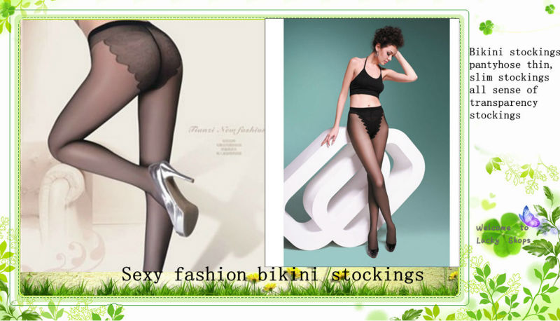 Fashion bikini stockings, slim stockings, pantyhose thin, transparent, sexy stockings, Black Coffe and Bright colorstockings