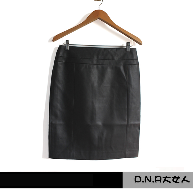 Fashion black in high waist leather skirt ol plus size clothing mm 2012 autumn and winter